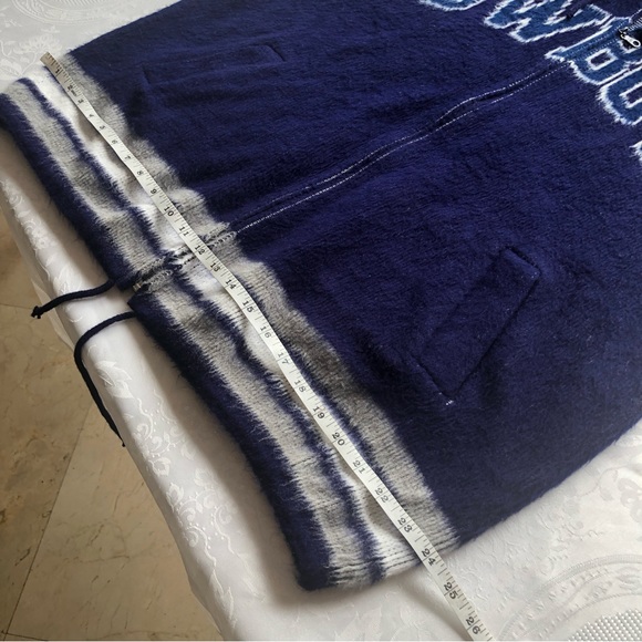 Dallas Cowboys Vintage Blue Zip-Up Wool Hooded Winter Warm Sweater Men’s Size XL - Picture 7 of 15